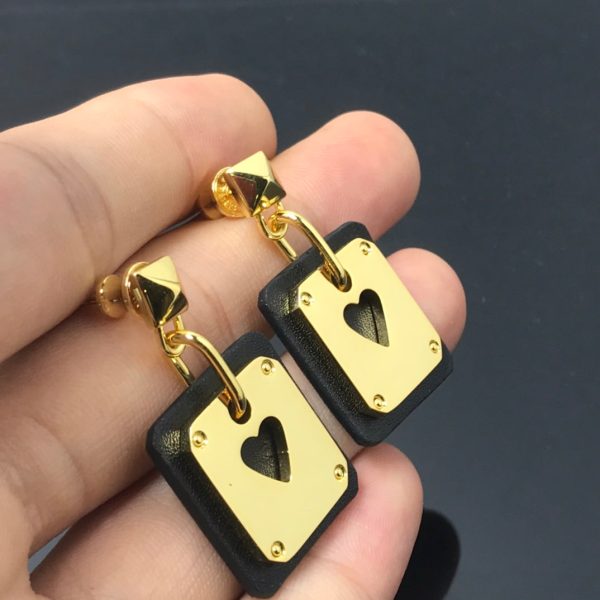18K As De Coeur Black H Earrings - Image 3