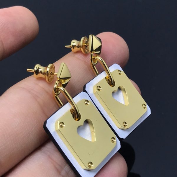 18K As De Coeur White H Earrings - Image 2