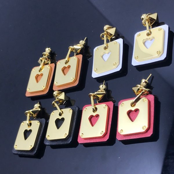 18K As De Coeur White H Earrings - Image 3