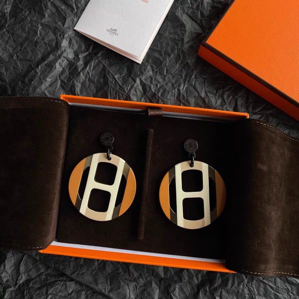 18K H Equipe Stud Earrings - 图片 4