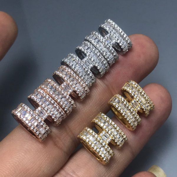 18K Pop H Diamonds Earrings - 图片 6