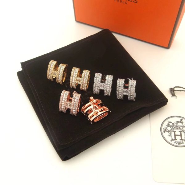 18K Pop H Diamonds Earrings - 图片 13
