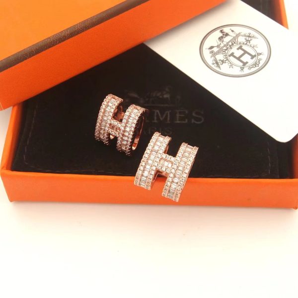 18K Pop H Diamonds Earrings - 图片 11