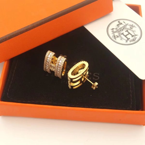 18K Pop H Diamonds Earrings - 图片 10