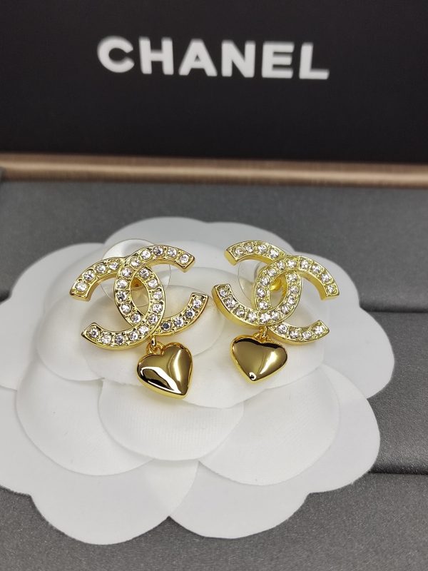 18K Classic Blue CC Heart Earrings - 图片 5