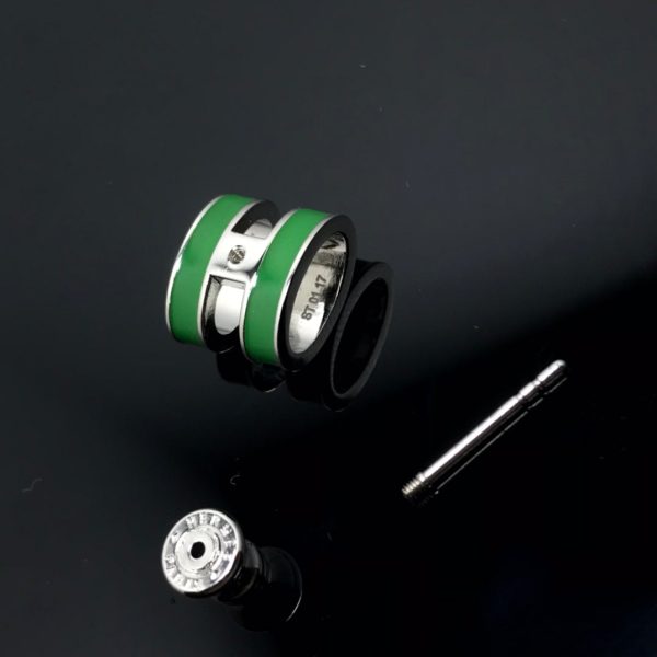 18k Mini Pop H Green Earrings - 图片 6