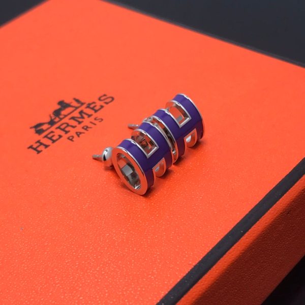 18K Mini Pop H Purple Earrings - 图片 6