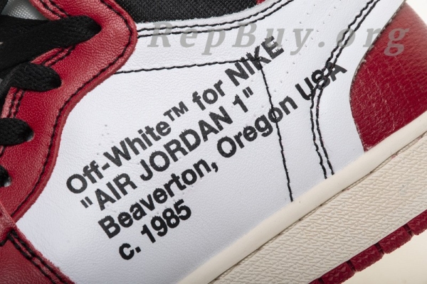 Top Version Nike Air Jordan 1 Retro High Off-White Chicago AA3834-101 - 图片 5