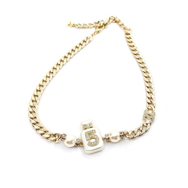 18K CC No. 5 Perfume Bottle Pendant Necklace