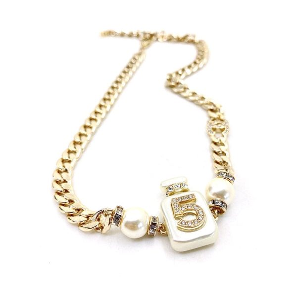 18K CC No. 5 Perfume Bottle Pendant Necklace - 图片 2