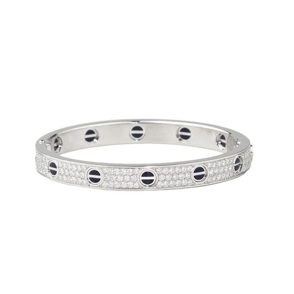 18K Love Diamond-Paved Ceramic Bracelet
