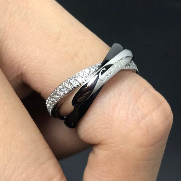18K White Gold Ceramic Ring - 图片 3
