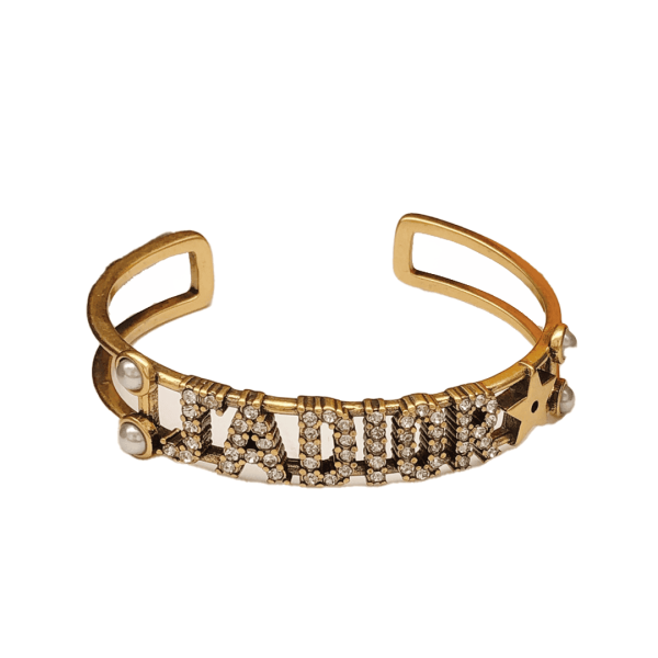 18K CD Tone Logo Star Bangle Bracelet