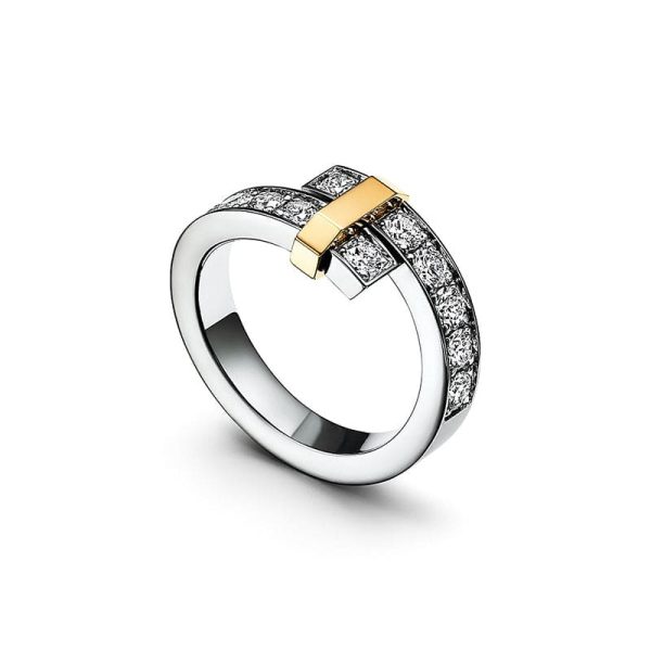 18K T Edge Bypass Ring - 图片 2