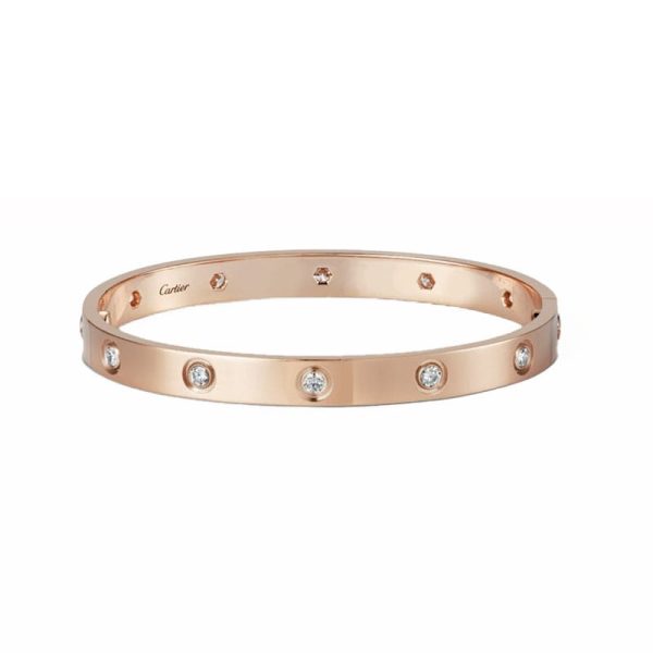 18K Rose Gold Ten Diamonds Love Bracelet