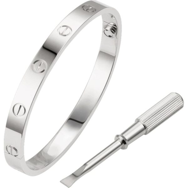 18K White Gold Love Bracelet - 图片 2