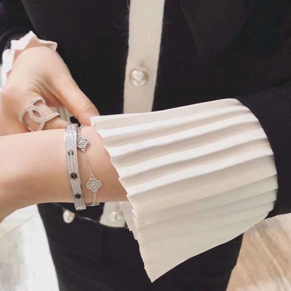 18K Love Diamond-Paved Ceramic Bracelet - 图片 5