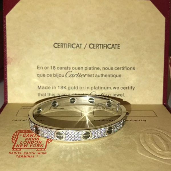 18K Love Diamond-Paved Ceramic Bracelet - 图片 2