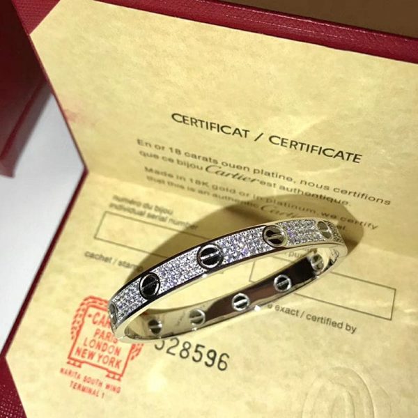 18K Love Diamond-Paved Ceramic Bracelet - 图片 3