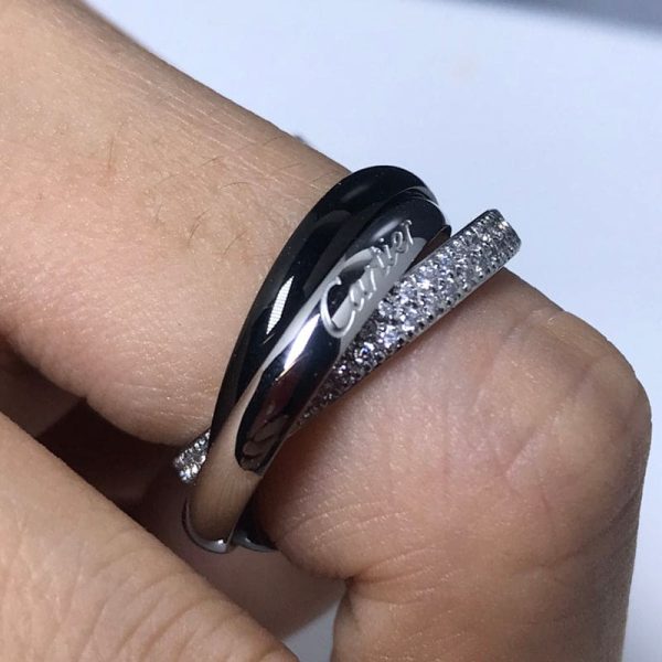 18K White Gold Ceramic Ring - 图片 4