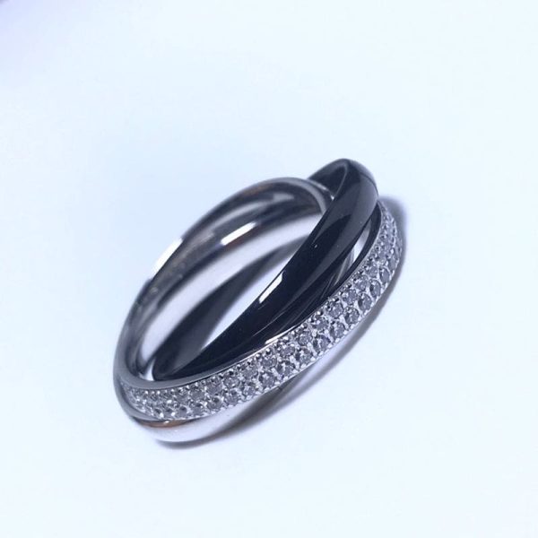 18K White Gold Ceramic Ring - 图片 2
