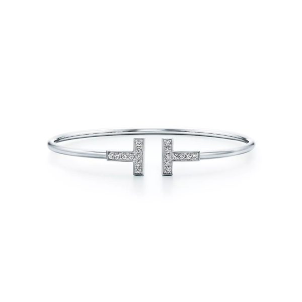 18K T Diamond Wire Bracelet