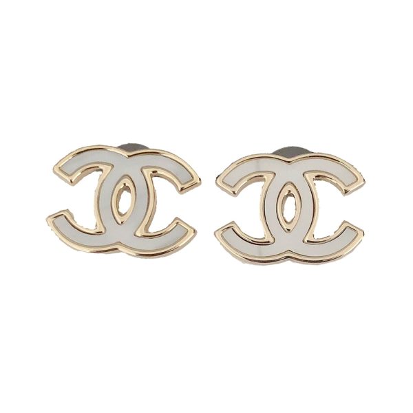 18K CC Black & White Earrings