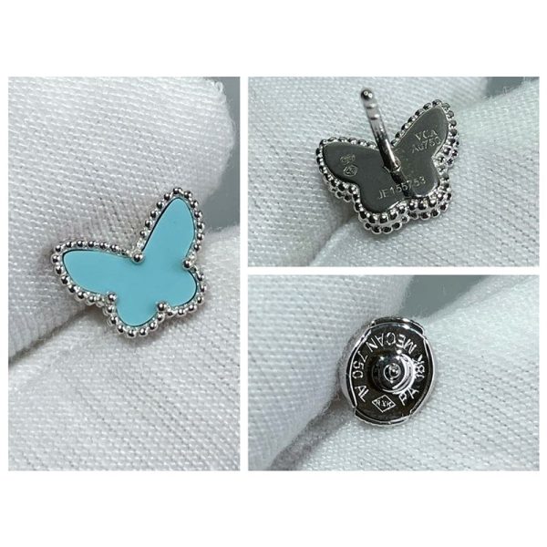 18K Sweet Alhambra Butterfly Stud Earrings - 图片 8