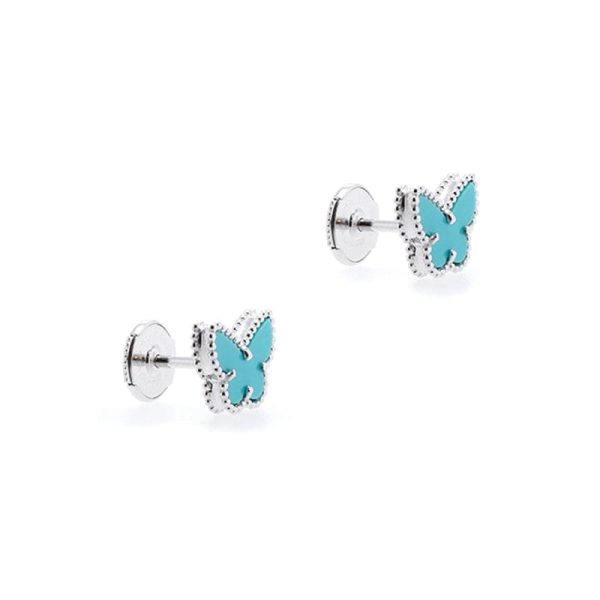 18K Sweet Alhambra Butterfly Stud Earrings - 图片 2