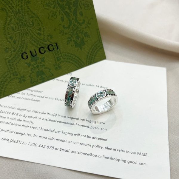 Double G Interlocking G Turquoise Ring - Image 5