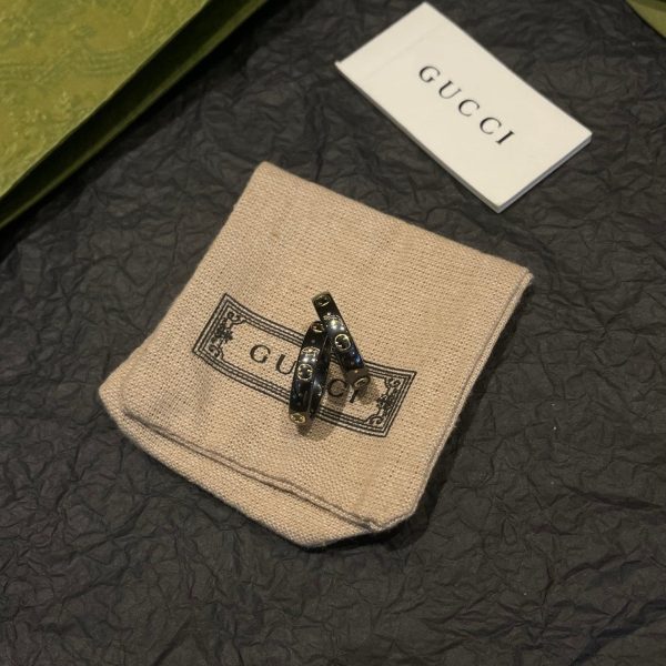 18K Double G Icon Black Corundum Ring - 图片 12