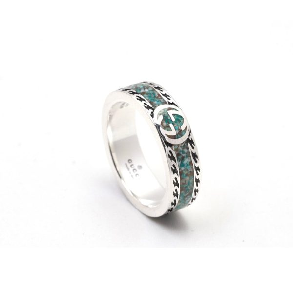 Double G Interlocking G Turquoise Ring - Image 2