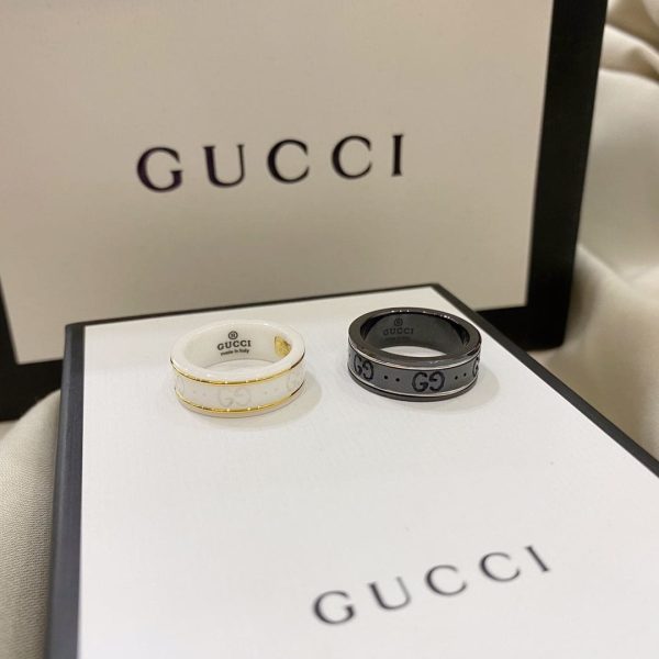 18K Double G Icon White Zirconia Ring - 图片 10