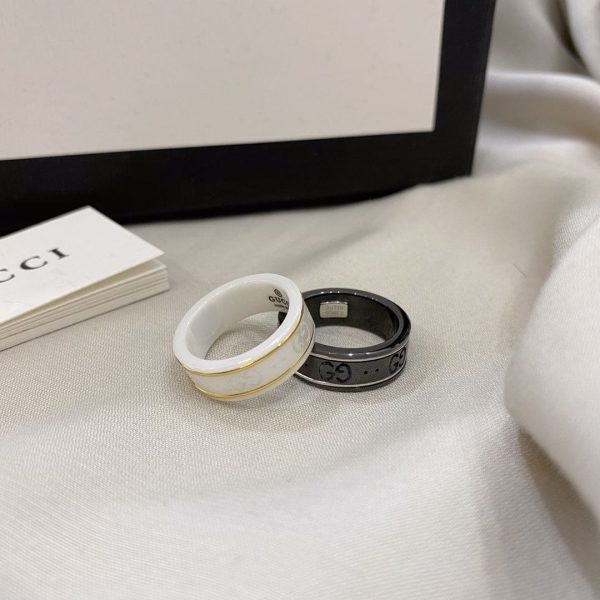 18K Double G Icon White Zirconia Ring - 图片 11