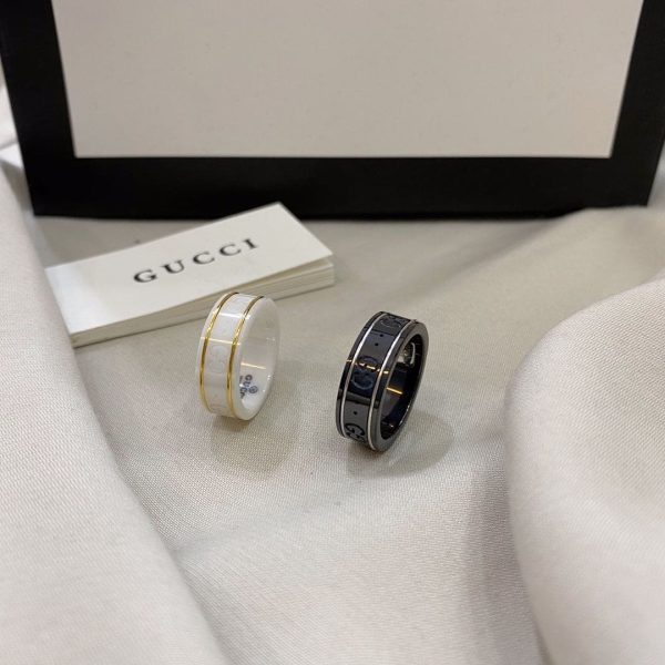 18K Double G Icon Black Corundum Ring - 图片 7