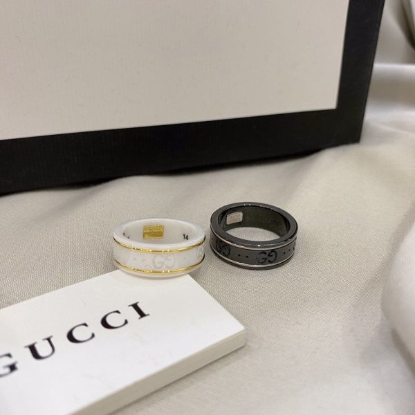 18K Double G Icon White Zirconia Ring - 图片 7