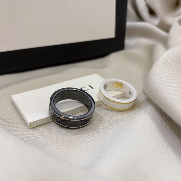 18K Double G Icon Black Corundum Ring - 图片 4
