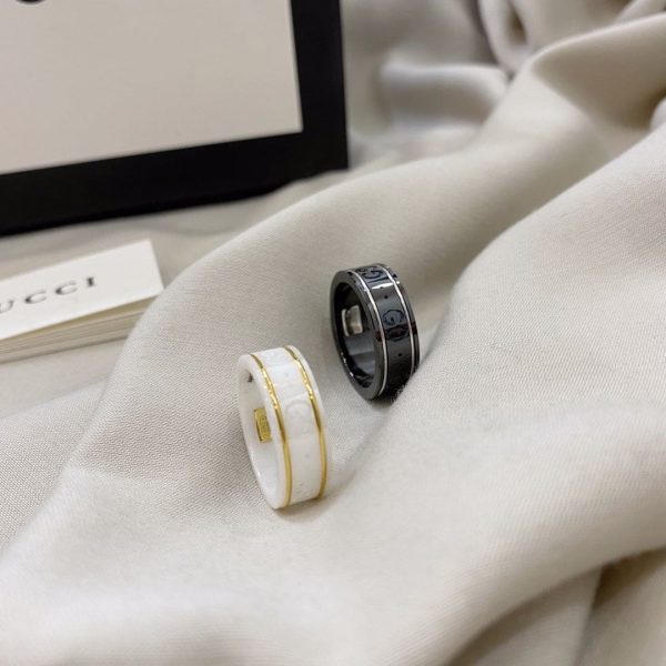 18K Double G Icon Black Corundum Ring - 图片 3