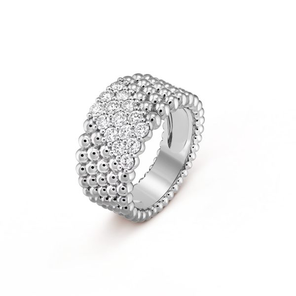 18K Perlée Diamonds Five Rows Ring - 图片 2