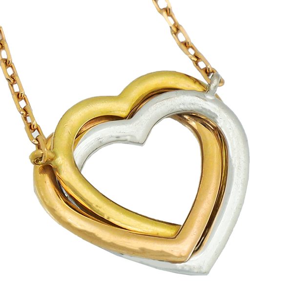 18K Trinity Heart Full Diamond Necklace - 图片 7