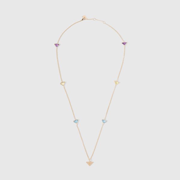 18K Pra Eternal Gold Semi-Precious Stones Necklace - 图片 2