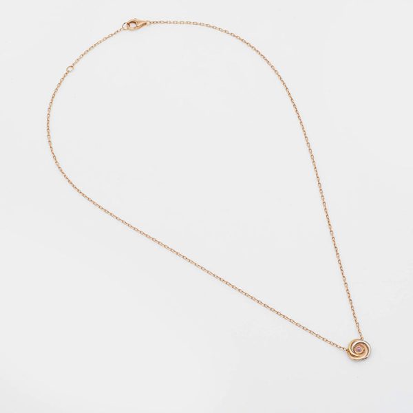 18K Trinity Pink Sapphire Necklace - 图片 2