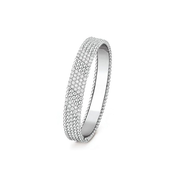 18K Perlée 5 Rows Diamond Bracelet - 图片 2