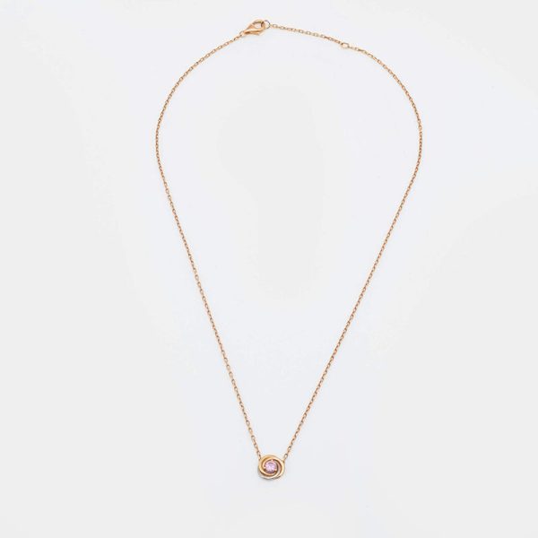 18K Trinity Pink Sapphire Necklace - 图片 3