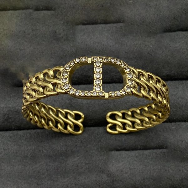 18K CD Open Cuff Diamond Bracelet