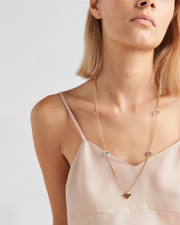 18K Pra Eternal Gold Semi-Precious Stones Necklace - 图片 4