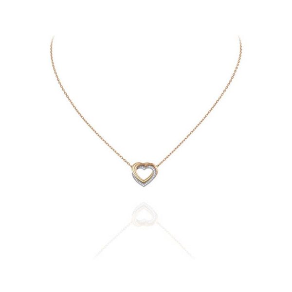 18K Trinity Heart Diamond Necklace - 图片 2