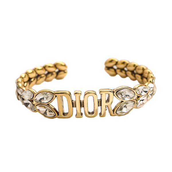 18K CD Crystal Open Cuff Bracelet