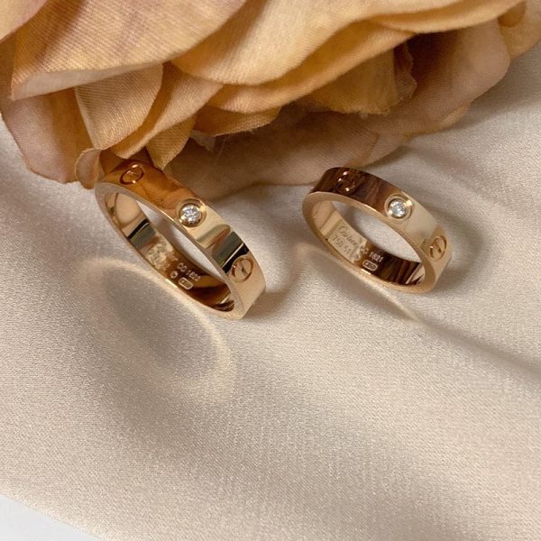 18K Love Wedding One Diamond Ring - 图片 3