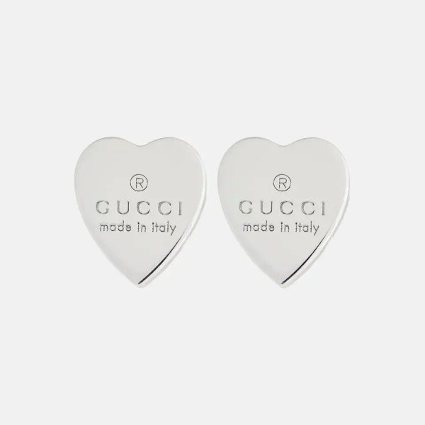 18k Double G Heart Earrings